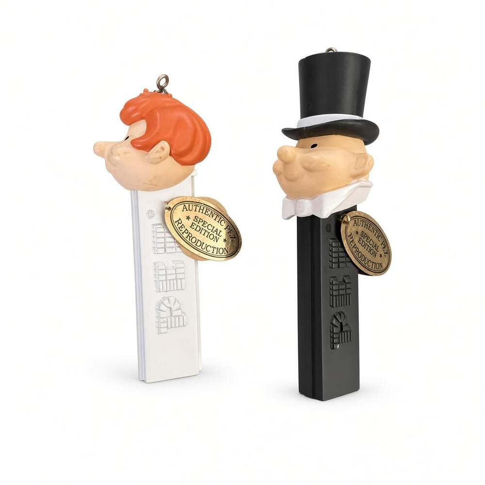 2001 Carlton PEZ Bride & Groom Ornaments Special Edition Reproduction Pair